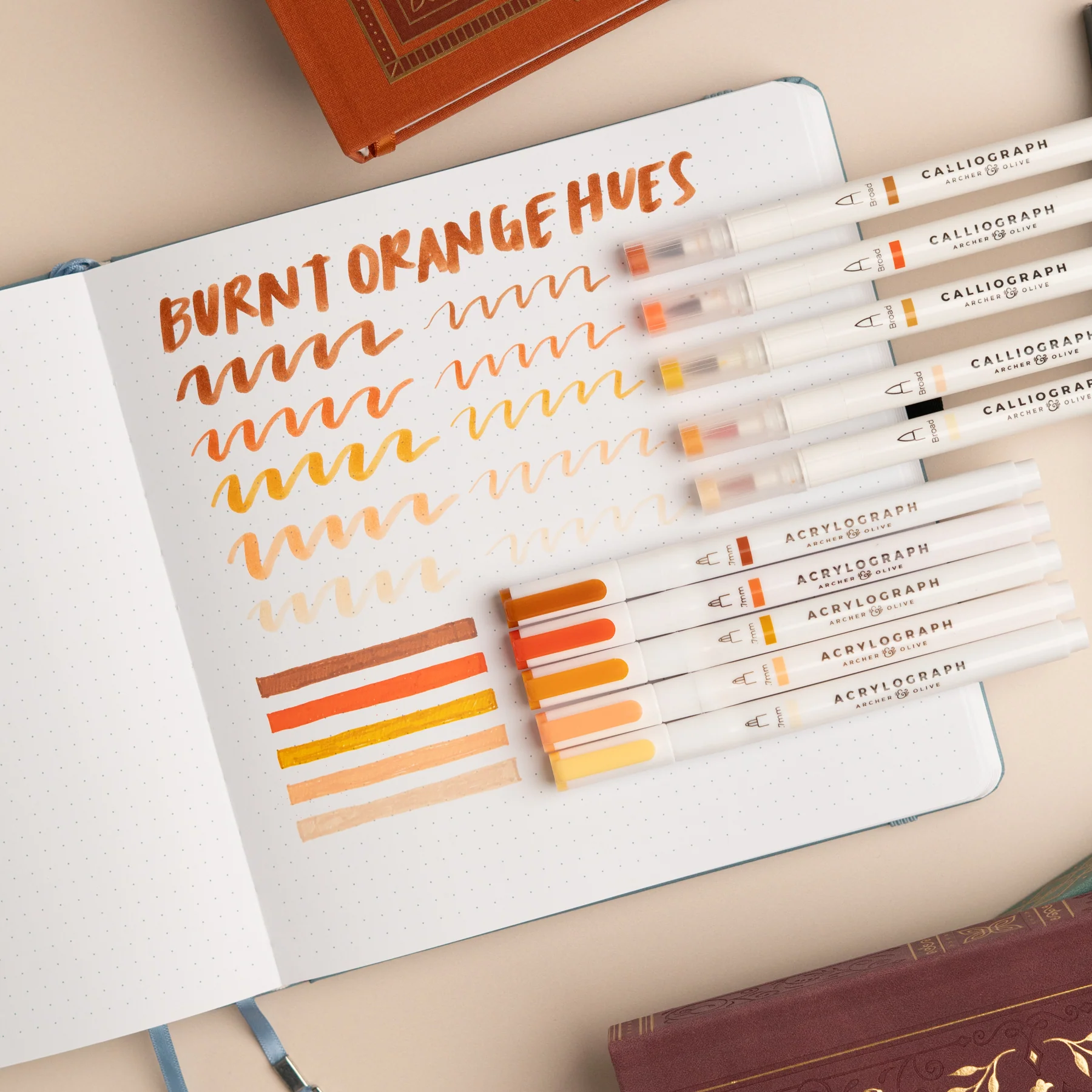 Burnt Orange Hues Sets of 5 - Image 4