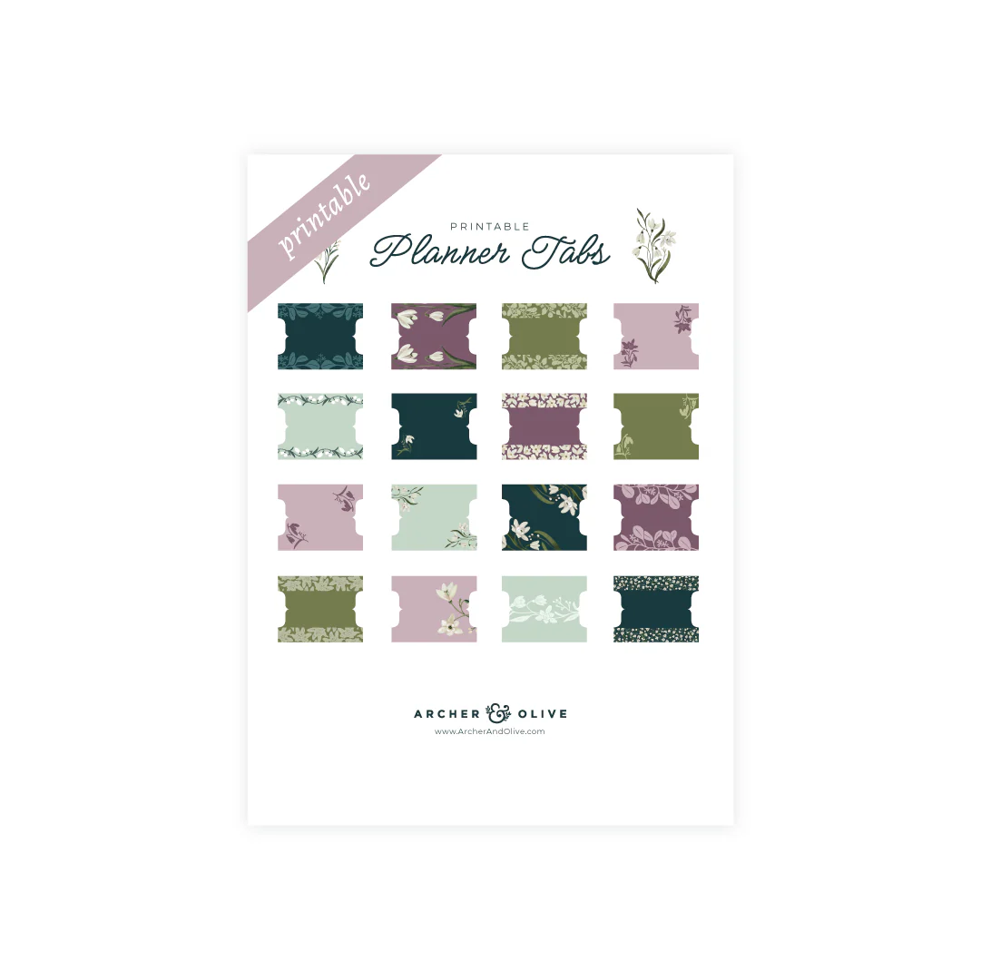Printable Planner Tabs: Snowdrops