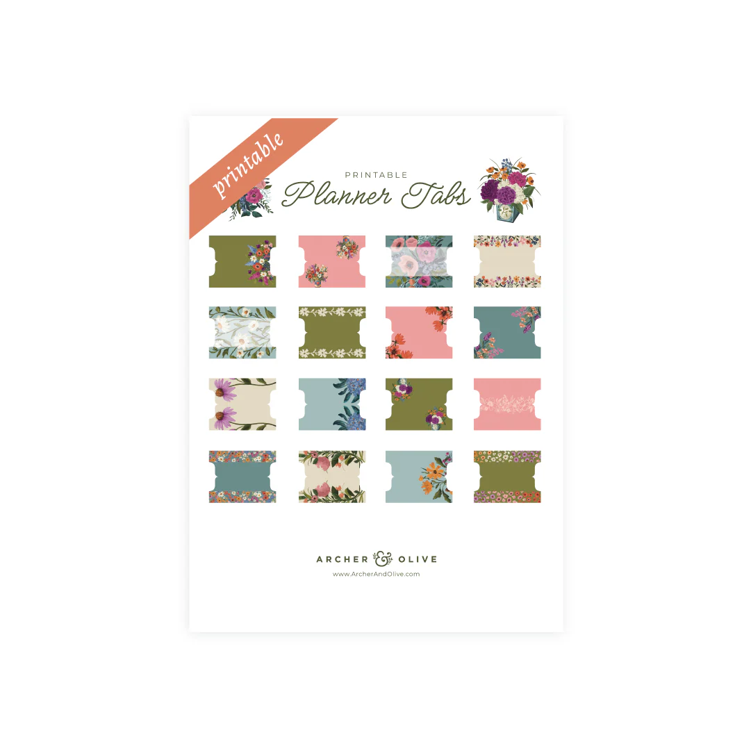 Printable Planner Tabs: Wildflowers